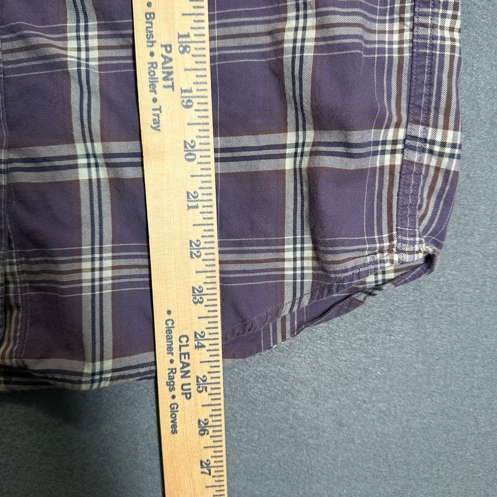 Eddie Bauer Flannel Shirt Womens XS Purple Plaid Long Sleeve Button-Up Vintage - Picture 10 of 10